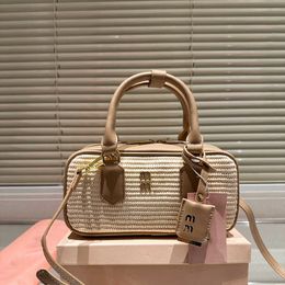 New Summer Beach Bag Womens Handbags Luxury Designer Camera Bags Fashion Straw Shoulder Tote Bag Hand Travelling Purse 240507