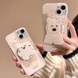 Cell Phone Mounts Holders Korean Cute Puppy Magnetic Holder Grip Tok Griptok Phone Stand Holder Support For iPhone 15 14 13 12 For Pad Magsafe Smart Tok