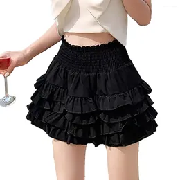 Skirts Short Skirt Cake Hip-covering Casual High Waist Puffy Ruffle Sexy Solid Colour Womens Daily Fashion