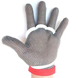 Gloves 100% Butcher Protective Meat Gloves with Stainless Steel Ring 304 Cut Resistant Kitchen Glove