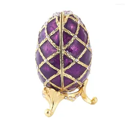 Jewelry Pouches Purple Russia Violet Eggs Trinket Box Souvenir Figurine Easter Egg