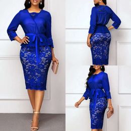 2020 Royal Sheath Blue Mother Of The Bride Dresses Satin Lace Tulle Plus Size Wedding Guest Dress Long Sleeve Knee Length Evening Gowns 0431