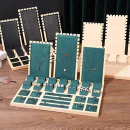 Jewelry Stand Wooden earrings necklaces display racks pendants hangers womens counters jewelry on-site props Q240506