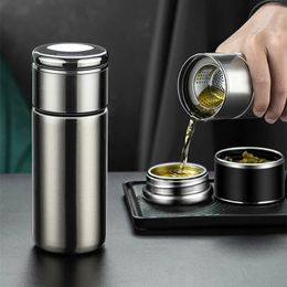 420ml Double Stainless Steel 304 Tea Vacuum Flask With Philtre LeakProof Business Style Thermos Mug Thermal Water Bottle Tumbler 240506