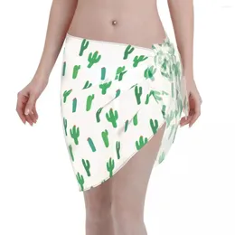 Sexy Women Cactus Polyester Short Sarongs Swimsuit Coverups Skirt Bikini Cover Up Beach Dress