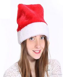 2018 Christmas Cosplay Hats Velvet Soft Plush Santa Claus Hat Warm Winter Adults Children Xmas Cap Christmas Party Supplies EEA147133397