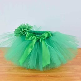 tutu Dress Green Baby Girls Fluffy Tutu Skirt Headband Set Newborn Photo Prop Costume Infant Birthday Tulle Tutus Outfit For 0-12M d240507