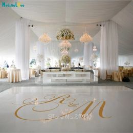 Stickers Custom Made Wedding Stickers Dancing Floor Sticker Personalised Name Party Floor Decals Removable Monogram Mural ZA102A