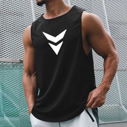 Men's Tank Tops 2024 Summer Fitness Running Quick-drying Printed Slveless Crew Neck Vest Mens Muscle Undershirt Gym Workout Vest Y240507