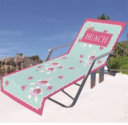 Tampas de cadeira Tampa de cadeira de cadeira absorvente sorvete de flor geométrica impressão de padrões Ultra Fine Fiber Beach Toalha