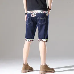 Men's Shorts The Summer Hipster Vintage Ripped Denim Men Slim Mid-length Korean Five-quarter Pants