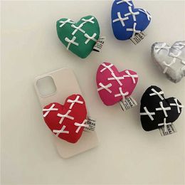 Cell Phone Mounts Holders Korean 3D knot Love Heart Decompress Phone Griptok Grip Tok Holder Ring For iPhone Accessories Phone Stand Holder