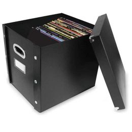 Storage Boxes Bins Snap N store vinyl record storage box with 13 count recording guides black adult Q240506