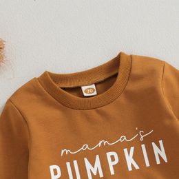 Clothing Sets Toddler Girl Boy Halloween Outfit Infant Baby Pumpkin Print Long Sleeve Sweatshirts Elastic Waist Pants Fall Clothes