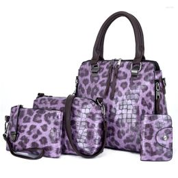 Shoulder Bags Women Four-Piece Bag Female PU Leather Portable Messenger Handbags And Purse 2024 Fashion Retro Casual