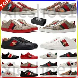 Men Ace Designers Sneakers Women Casual Shoes Real Leather Embroidery Classic Python Embroidered Tiger Bees Shoe Big Size 48 With Box 9
