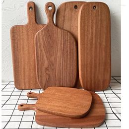 Plates 1pc Solid Wood Steak Chopping Board Bread Wooden Sticky Fruit Cutting Cooked Edge