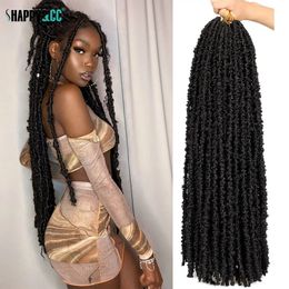 18 24 36 Inch Butterfly Locs Crochet Hair Extensions Synthetic Distressed Soft Locs Pre Looped Braids for Black Women 240506