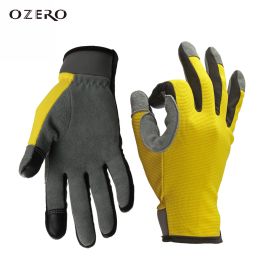 Gloves OZERO Work Gloves Touchscreen Mechanic Gloves Flex Grip Nonslip Palm Working Glove for Construction, Gardening Home Project