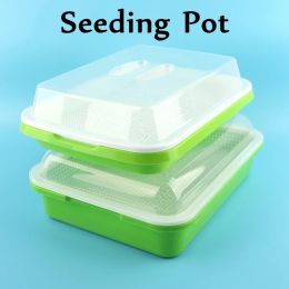 Lids 1set Sprout Dish Growing Pot Hydroponic Vegetable Beans Seeding Pot Household Plants Germination Tray Nursery With Lid Kits