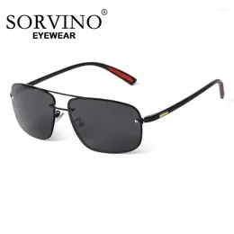 Sunglasses SORVINO 2024 Polarised For Men Driving Trendy Square Large Frame Slimming Women Sun Protection UV400