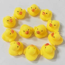 Bath Toys 10PC Cute Little Yellow Duck with Squeeze Sound Bath Toy Soft Rubber Float Ducks Play Bath Game Fun Gifts For Children Kids Baby d240507