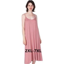 Women's Sleep Lounge Sexy Pajamas Womens Plus Size Cotton Evening Dress Loose Sling Underwear Long Evening Dress Womens Modal Soft Evening Dress 7XLL2405