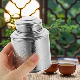 Storage Bottles Stainless Steel Tea Packaging Iron Box Household Portable Mini Metal Small Sealed Candy Jar Food Container