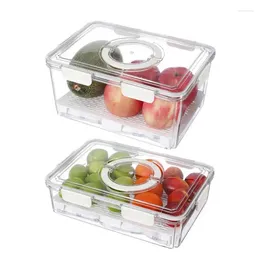 Storage Bottles Transparent Fridge Organiser Food Containers Fresh Vegetables Fruits Baskets Portable With Handle