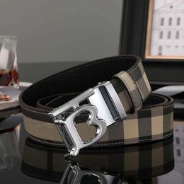 Men's Belt Designer Belt Men's Cowhide Belt Luxury Genuine Leather Belt Men's ceinture femme 3.8 cm Women's Belt Copper Buckle Classic Plaid Gold Belt High Quality With Box