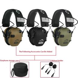 NRR23db Outdoor Tactical Electronic Shooting Earmuff Antinoise Headphone Sound Amplification Hearing Protection Headset Foldable 240507