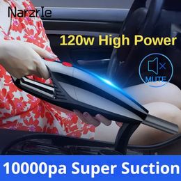 10000Pa Portable Powerful Car Vacuum Cleaner Strong 120W Handheld Mini Auto Cleaning for Interior Dust Clean 240420