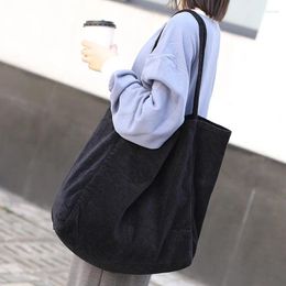 Shoulder Bags Women Fashion Corduroy Bag Large Capacity Female Big Tote Handbag Folding Reusable Shopping Cloth