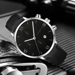 Wristwatches Simple Fashion Casual Sport Quartz Watches Geneva Leather Band Calendar Wirst Waterproof Watch For Leisure Outdoor Sports