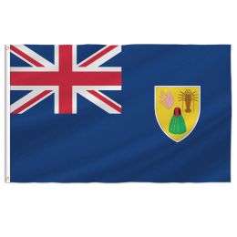 Accessories PTEROSAUR British Turks and Caicos Islands Flag 60x90cm 90x150cm, Flag with Brass Grommets for Room Indoor Outdoor Decor Banner