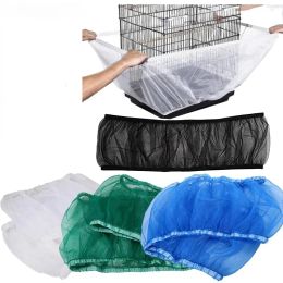 Covers Mesh Bird Cage Cover Shell Skirt Net Easy Cleaning Catcher Guard Bird Cage Stretchy Mesh Parrot Bird Cage Net Jaula Para Pajaros