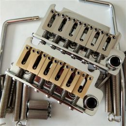 Accessories Chrome/Gold 6 Strings Double Wave Electric Guitar Bridge With Tremolo Bar BJ100610.5 BJ598