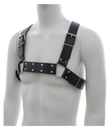 Mighty Male Chest Harness Sexy Men Body Straps Suit Club Wear Costumes Adjustable Faux Leather Buckles Studded New Design4065862