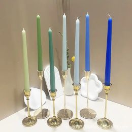 Holders 4pcs Wedding Banquet Party Decoration Long Rod Candles Colourful Morandi Long Candles Smokeless and Fragrant Holiday Decoration