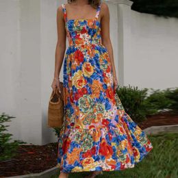 Designer Dress Spring/Summer New Women's Style Printed High Waist Sexy Strap Dress Plus size Dresses