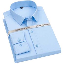 Men's Dress Shirts New pure white spring and autumn formal long sled mens shirt for business leisure fashion slim fitting and non ing d240507