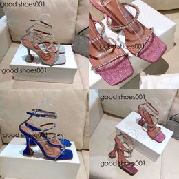 & Shoes Accessories Gilda Pink Glitter Sandals Crystal-Encrusted Strap Spool Heels Sky-High Heel For Women Summer Designers Shoes Party Dance Original edition