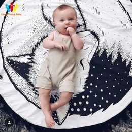 Blankets Infant Born Cotton Blanket Kid Play Game Mats Children Crawling Carpet Toddler Baby Cartoon Mat Bedding