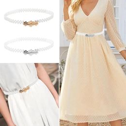 Belts Fashion Pearl Belt Waist Accessories Skirt Dress Clothing Decoration Elastic Thin Corset Women Lady Girl Waistband
