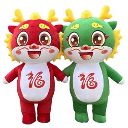 Mascot Costumes Giant Cartoon Anime Dragon Mascot Costumes Christmas Halloween Party Adult Walking Iatable Set