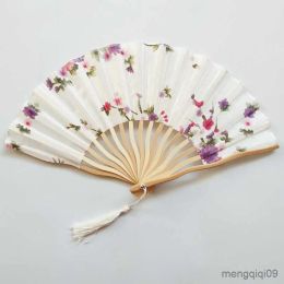 Products Chinese Style Products Vintage Style Silk Folding Fan Chinese Japanese Pattern Art Craft Gift Home Decoration Ornaments Dance Perf