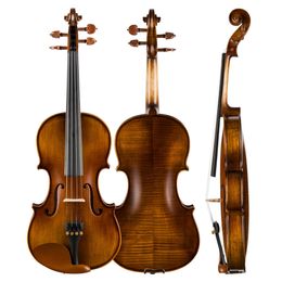 Beginner Violin V04 Retro Matte Solid Tonewood Acoustic 4/4 +Case Bow