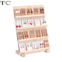 Jewelry Stand Solid wood multi-layer jewelry display rack Earring Wallet phone Q240506