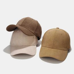 Ball Caps Solid Suede Retro Baseball Caps for Men Women Spring Autumn Street Snapback Hip Hop Hat Adjustable Faux Fur Sunscreen Visor Cap d240507