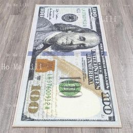 Carpets One Hundred Dollar Print Bill Flannel Kitchen Rugs Money Note Cash Wealth Bank Non Slip Funny Design Carpet Decorating